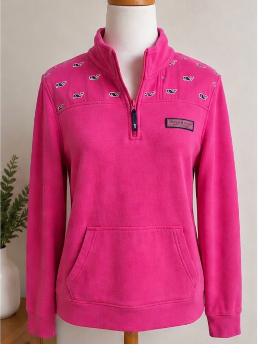 Vineyard Vines Pink Shep Shirt Quarter-Zip Pullover – Size Small